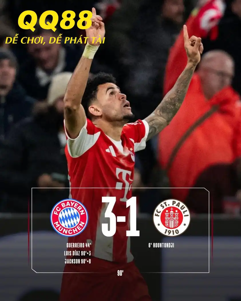 Bayern Munich có màn lội ngược dòng trước St. Pauli. Ảnh: CLB Bayern Munich có màn lội ngược dòng trước St. Pauli. Ảnh: CLB